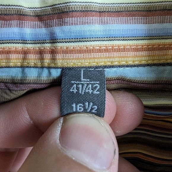 Haupt Vintage Retro Striped Men’s Button Down Shirt- Size Large - Picture 4 of 4